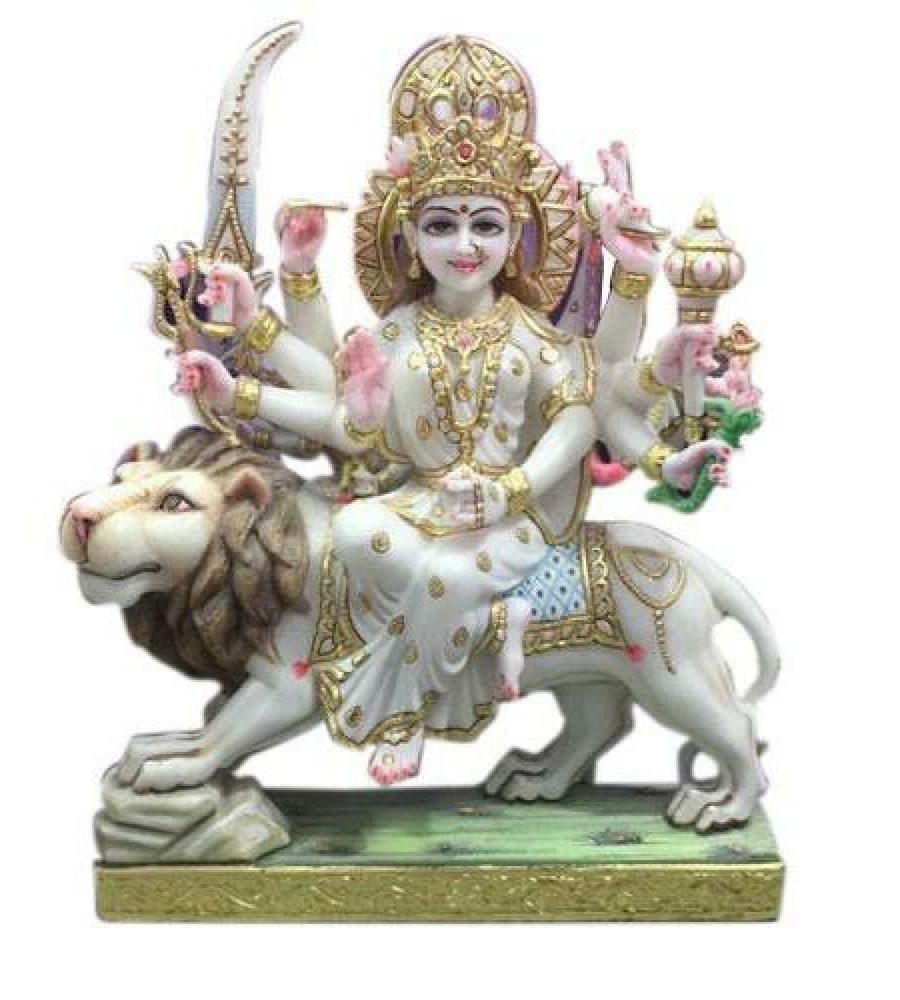 Goddess Durga Marble idol maa Durga Marble stone statue durga Marble murti code 5