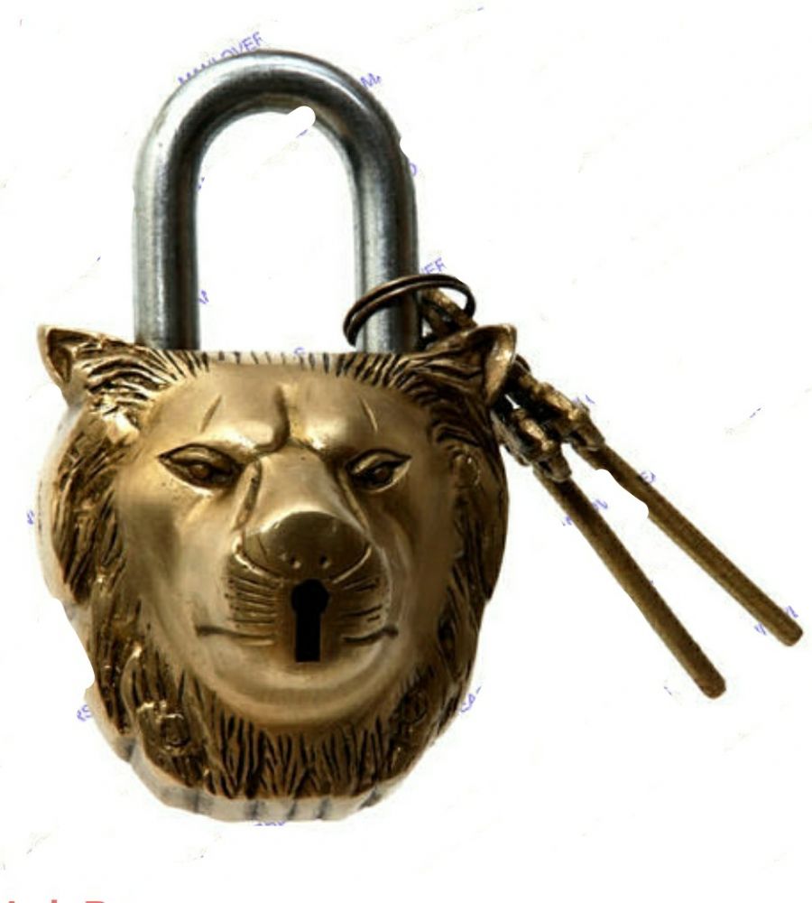 Lock brass lock lion mouth brass lock and keys