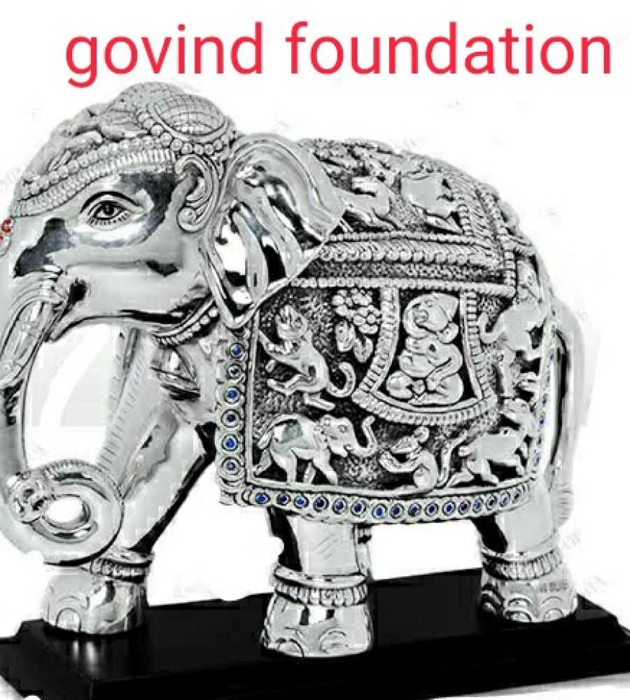 Silver elephant trunk down 75gm 2 inches right foot forward pure silver