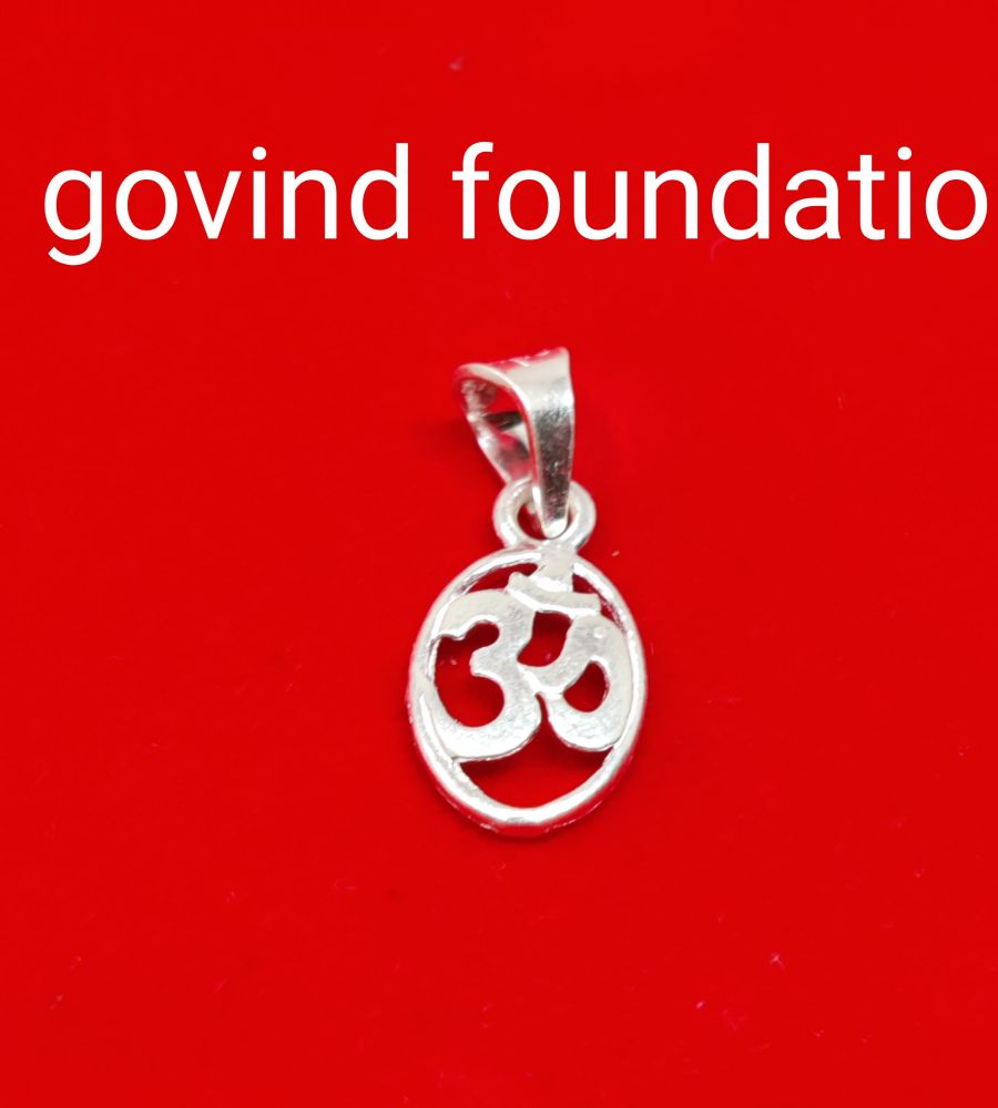 Silver om locket oval shape chandi ka om pendant silver om pendant