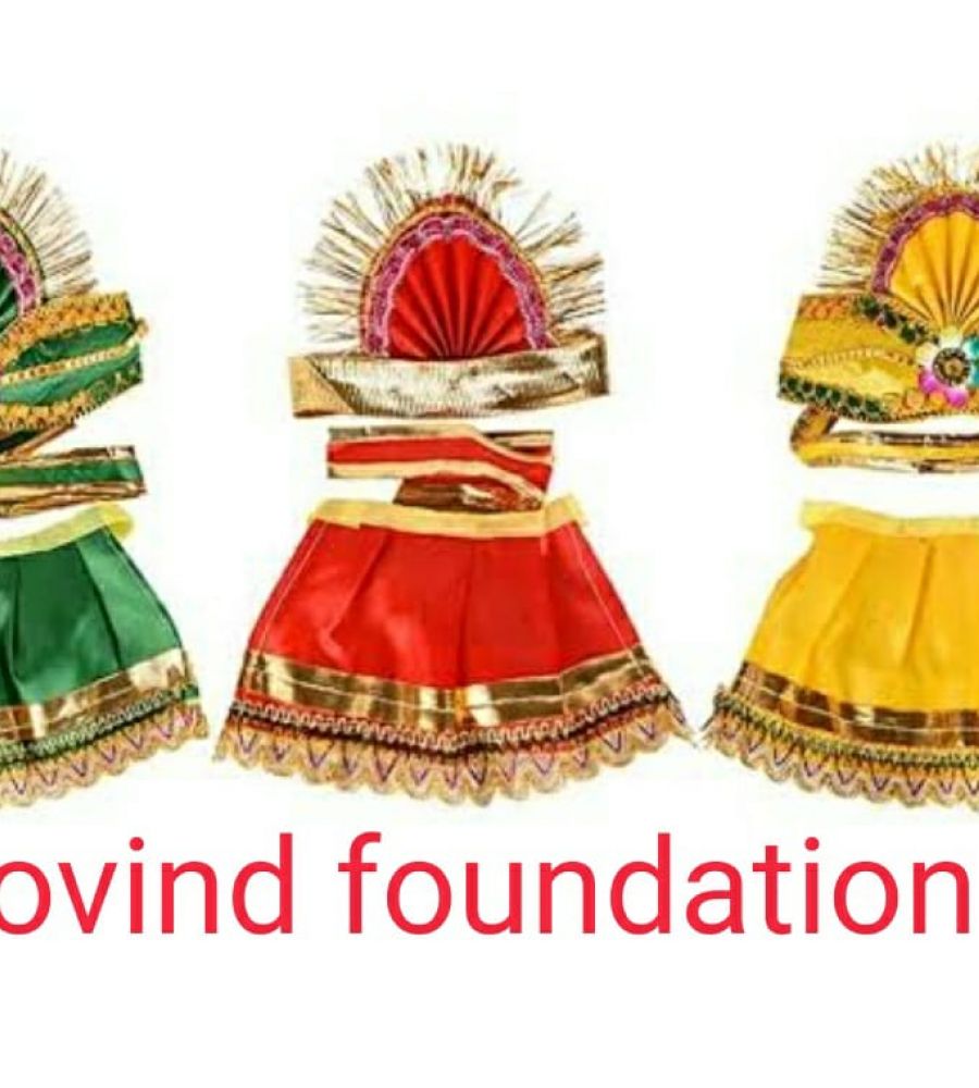 Lord Jagannath dress set Balaram, Maa Subhadra Dress yellow red green