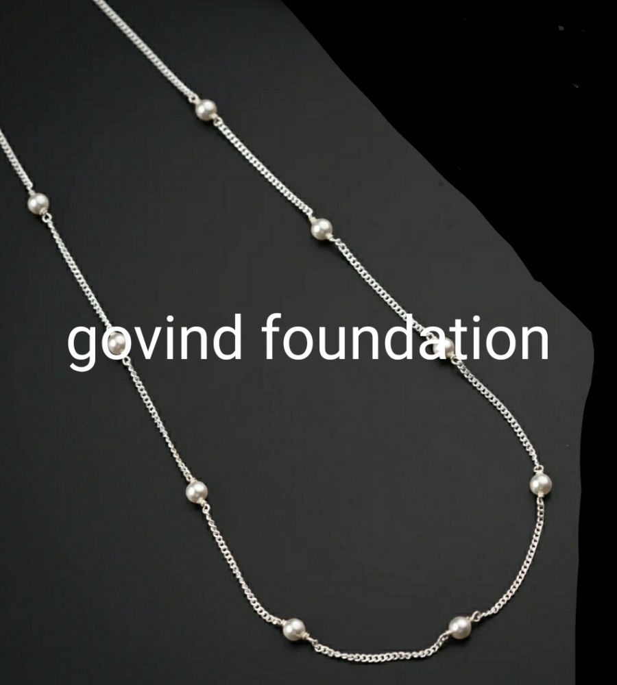 Pure Silver Aarin White Pearl String Necklace