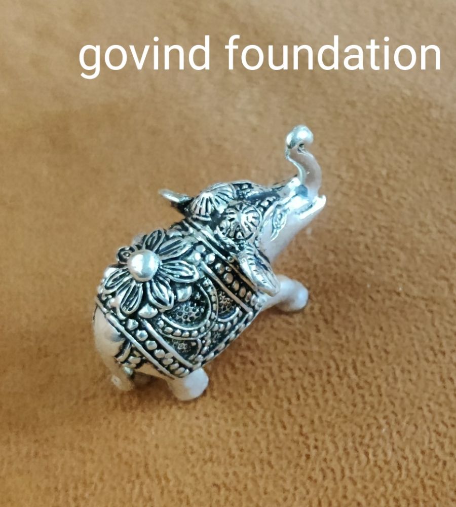 Silver Elephant Figurine Trunk up 55gm Solid Solid Silver Elephant