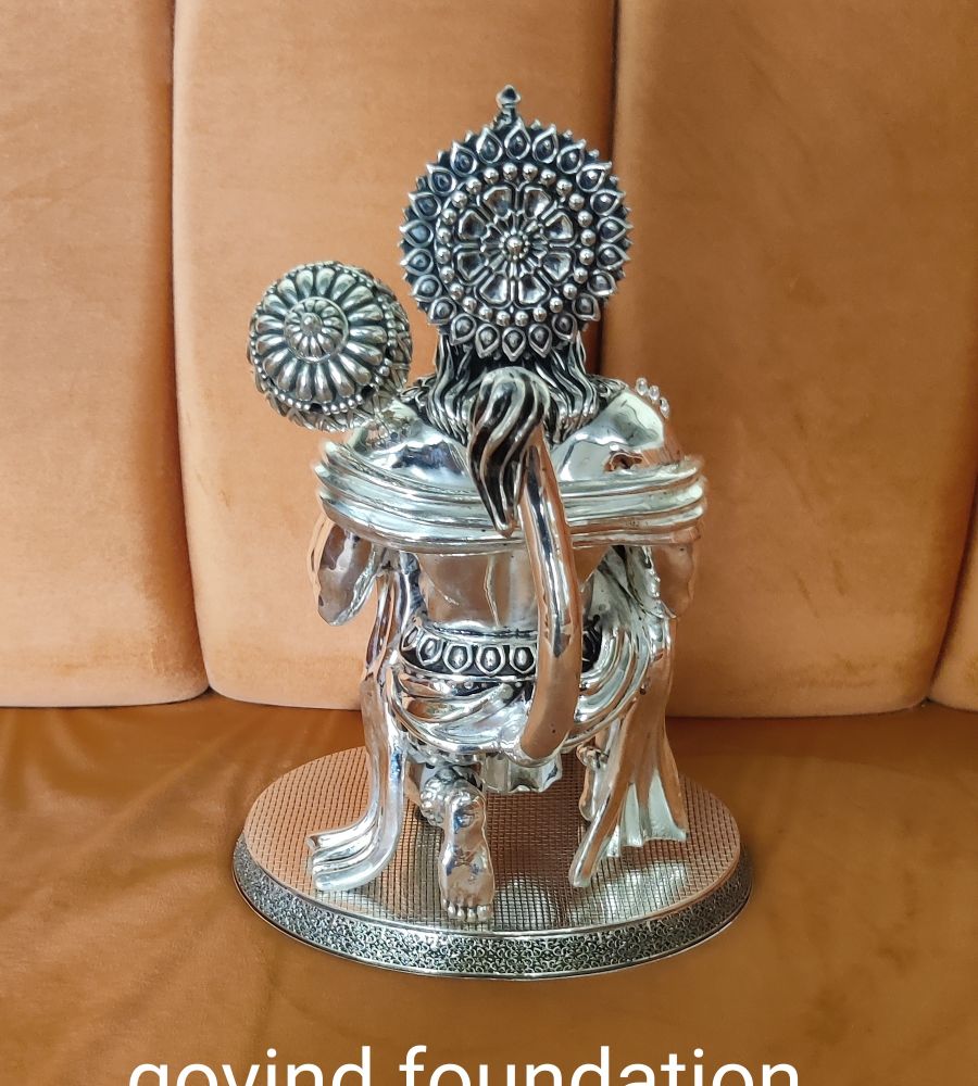 Silver Hanuman Idol 15 Inches Hanuman Statue in pure silver
